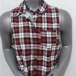 🤠Wild Fable sleeveless plaid top (L) NWT Inv 6/24